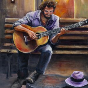 jamming guitarist print